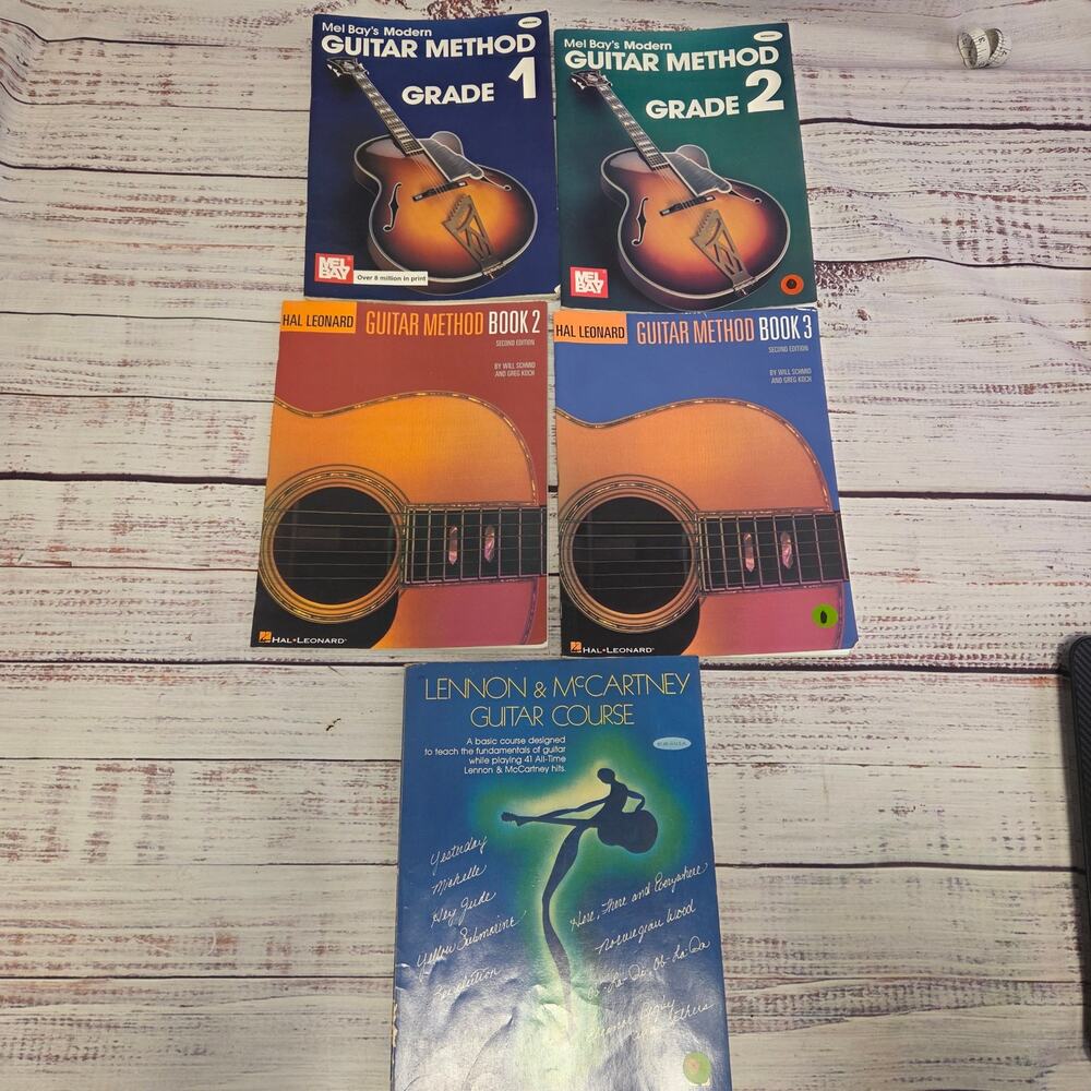 Lot of 5 Guitar Lesson Method Books Lennon McCartney Grade 1 2 3